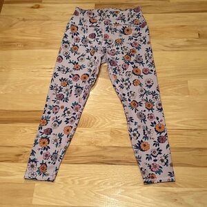 Floral Leggings - Purple and Orange